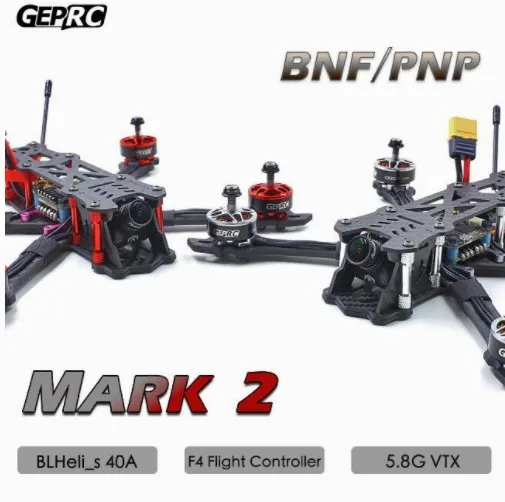 

GEPRC GEP Mark2 Mark 2 Freestyle FPV carbon fiber frame kit Blheli-s 40A F4 flight control 5.8G VTX