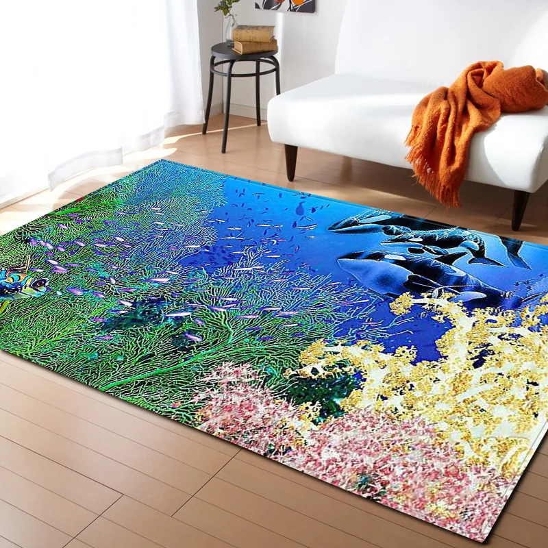 

Trend Underwater World 3d Printed Home Area Rug And Carpets For Living Room Large Size Carpet Modern Bedroom Decora Floor Mats