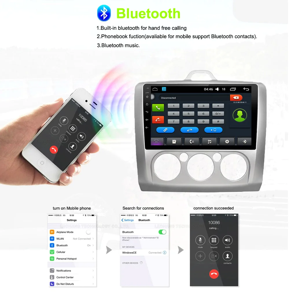 Top Funrover 8 cores 2 din car dvd radio player for Ford Focus 2 2004-2011 Mondeo Galaxy car gps navi multimedia stereo headunit  2G 16