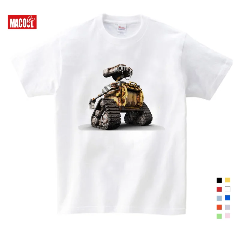 

2019 Fashion ANIMATION ROBOT CUTE WALL E T-shirt Cotton Fashion Brand T Shirt Kids New High Quality Summer Baby Boy T Shirt