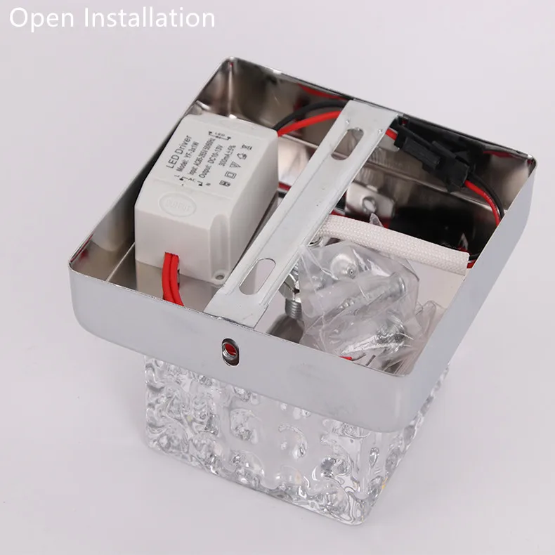 Simples e Moderno Conduziu a Lâmpada do Teto Luzes do Corredor para Iluminação Luz de Teto Quadrado Cristal Criativo Decorativa Embutida Lâmpada Led 9 cristal conduziu a lâmpada do teto criativo