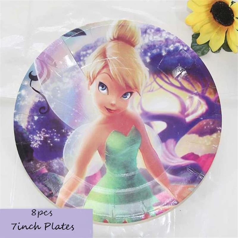 Omilut эльф Tinkerbell Декор Tinkerbell 1th День рождения одноразовые салфетки/тарелки/чашки/крышки Летающий эльф фея Динь-Динь торт