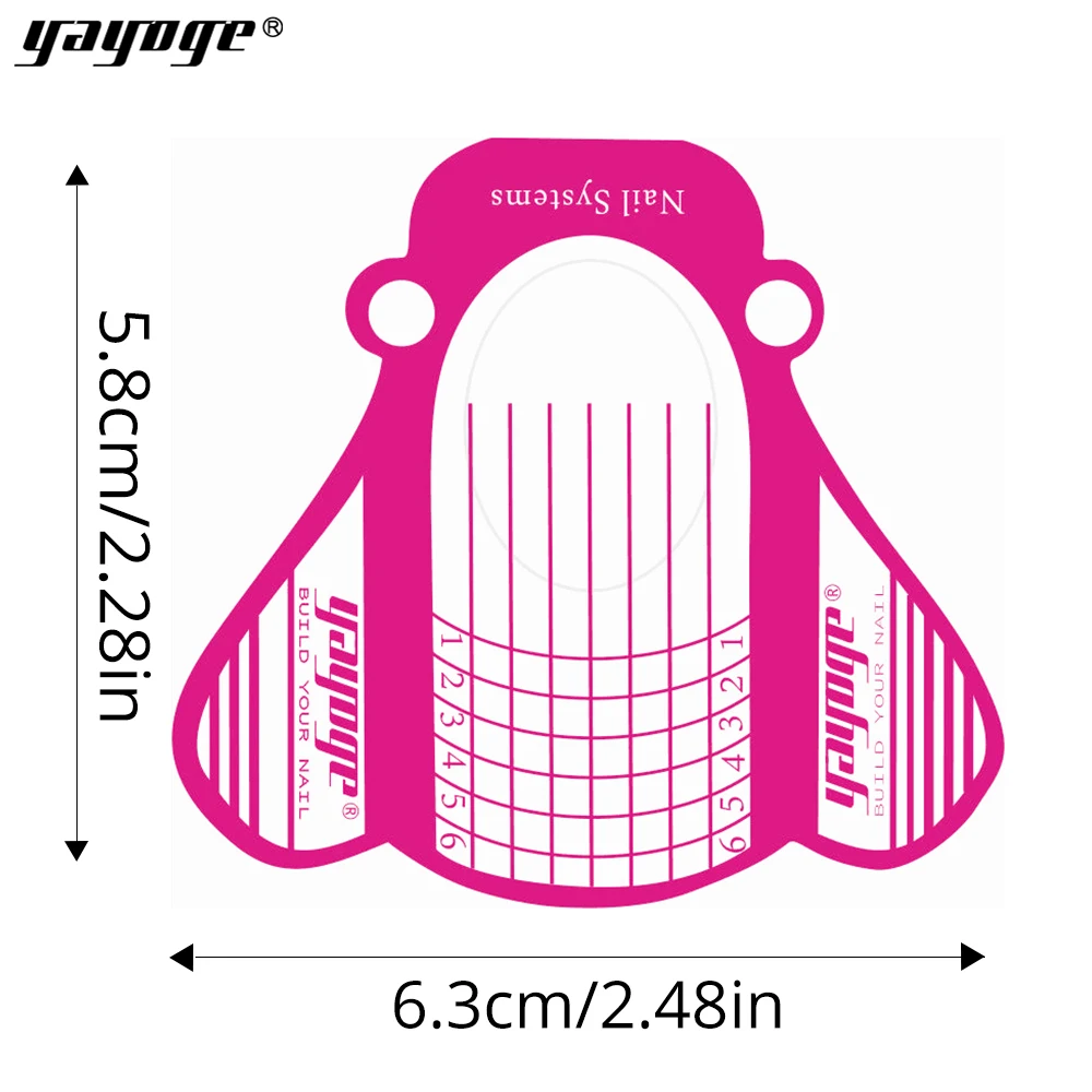 Yayoge Форма для ногтей 100 шт/рулон прозрачные формы для ногтей Дизайн ногтей Французский акриловый УФ-гель Советы для наращивания руководство для создания трафаретов Инструменты для укладки
