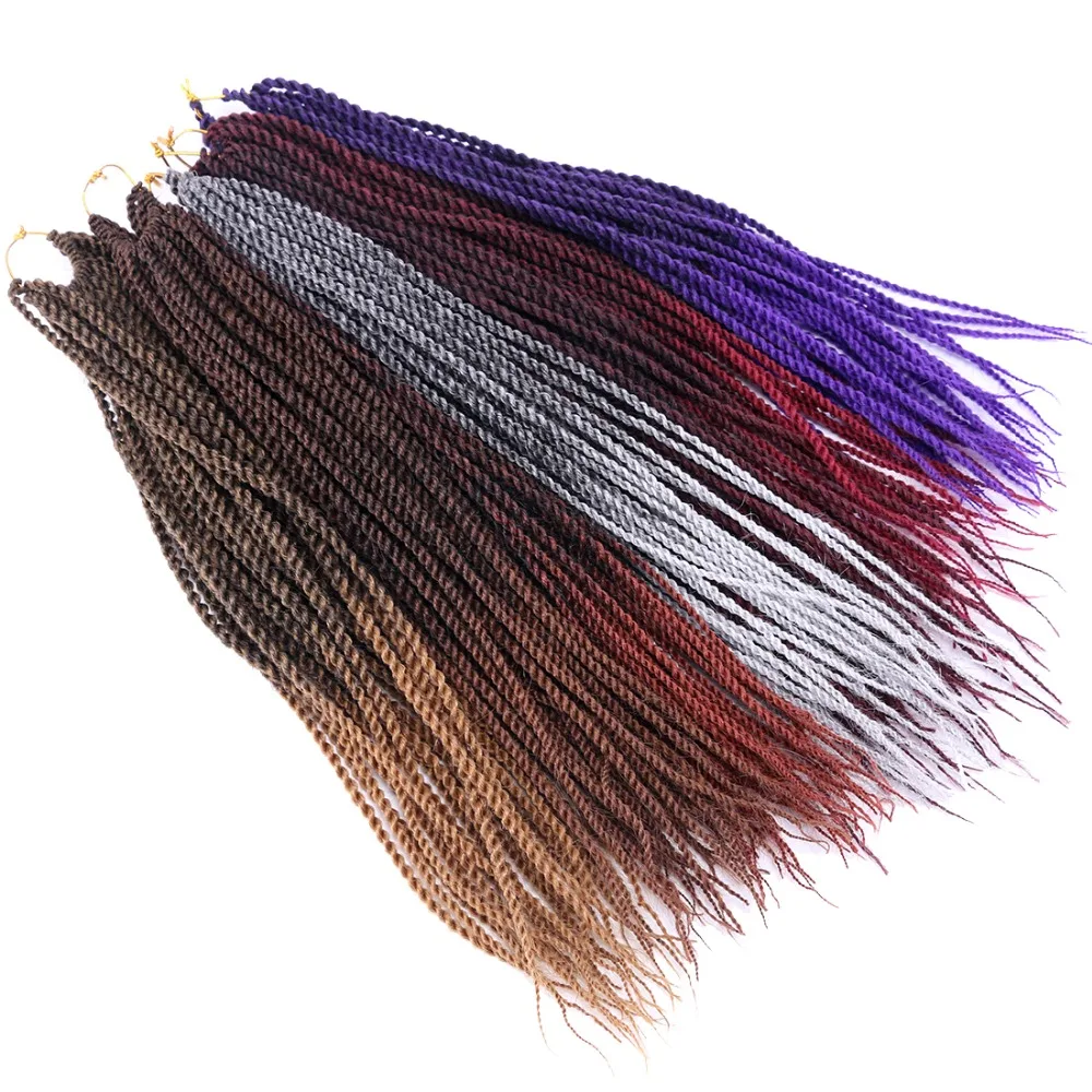 30 корней/шт Сенегальский твист вязание крючком коса волос Синтетический плетение волос Искусственный Locs дреды коробка косы