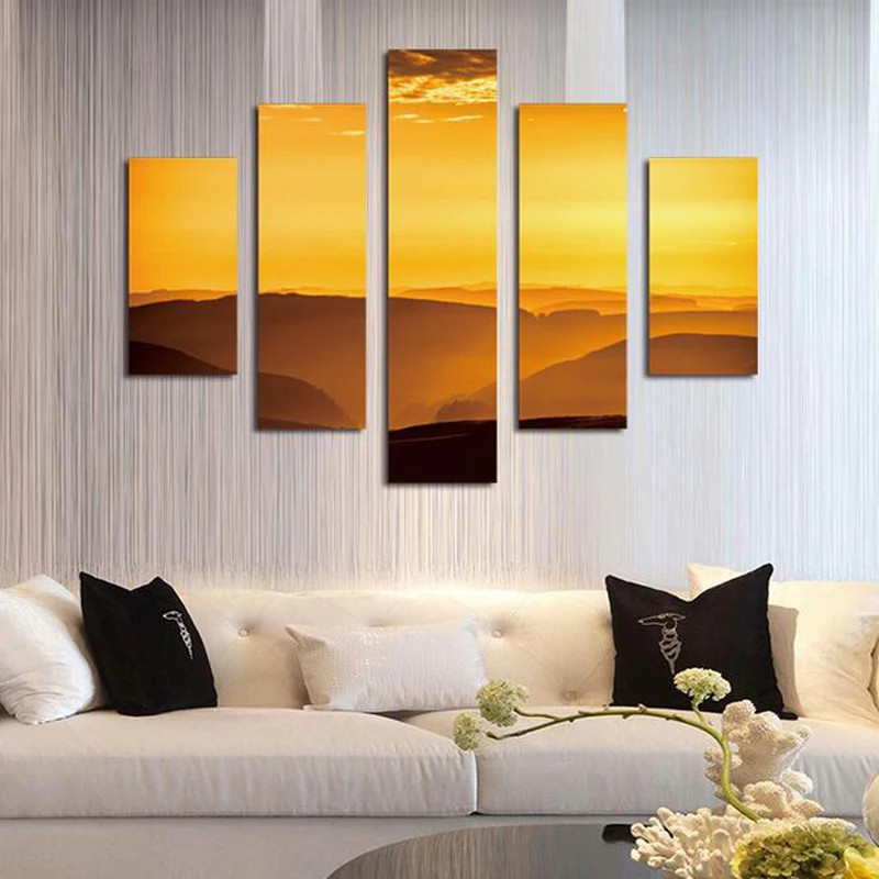 

Unframed 5 Piece Yellow Desert Modern Home Wall Decor Canvas Picture For Living Room Art HD Print Painting On Canvas Artworks