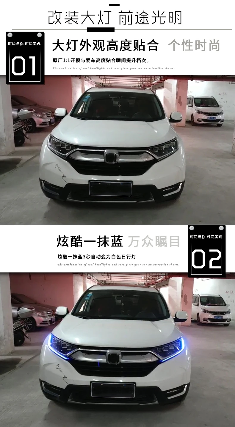 OUMIAO стайлинга автомобилей для Honda- CR-V таможенный приходной ордер фары все светодиодный светодиодные дневные ходовые огни на передних фарах передний свет Bi-светодиодный объектив динамический turnsignal