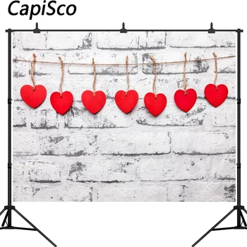 

Capisco Vinyl Valentines Hot Party Photography Backdrops White Wall Backdrop For Photography Background For Photo Studio