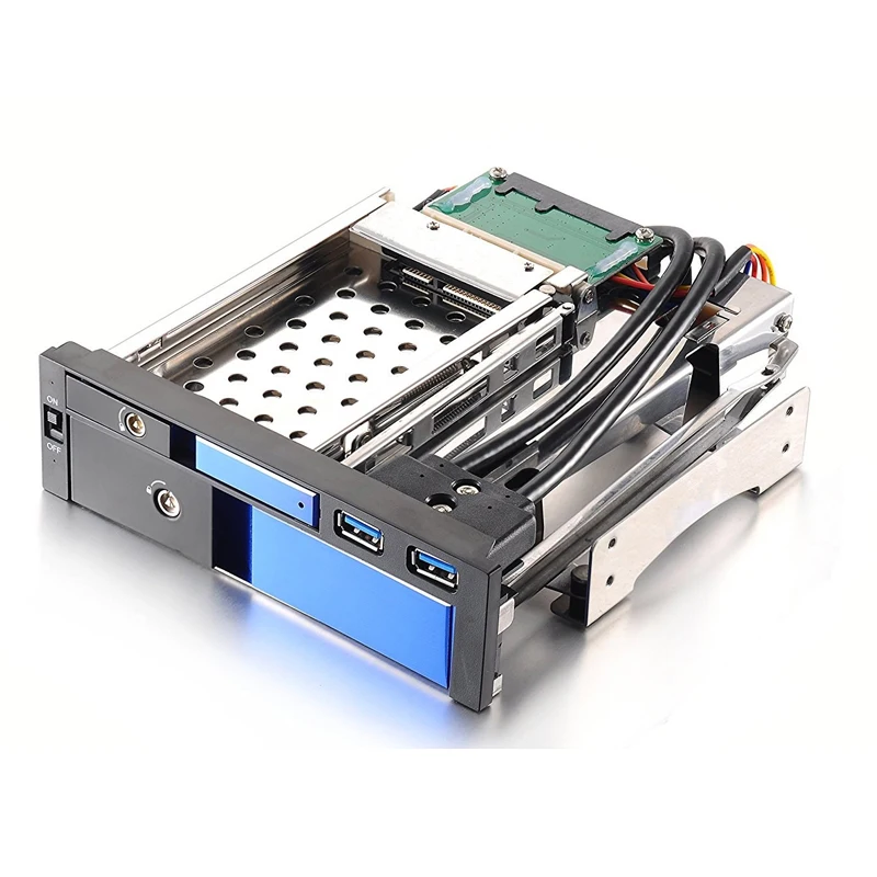 2.5+3.5 dual bay aluminum case SATA hard drive caddy hot