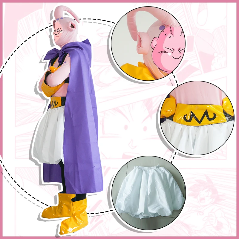 Аниме Dragon Ball Z косплей Majin Buu костюмы для косплея Униформа на Хэллоуин карнавальные вечерние костюмы для игры Dragon Ball Супер костюмы для косплея