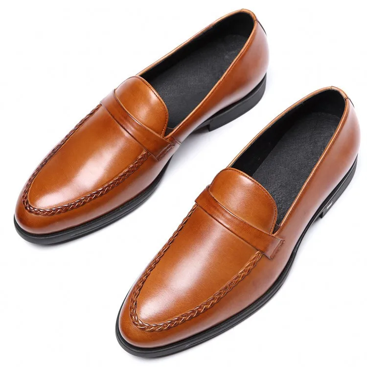 

Large Size Eur Size 44 Black Brown Stitching Mens Wedding Shoes Genuine Leather Dress Shoes Formal Oxfords Shoes JS-A0055