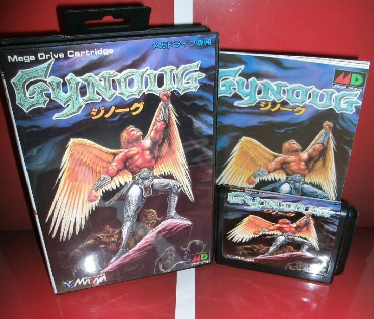 Игровой картридж Gynoug-MD Япония чехол с коробкой и руководством для Sega Megadrive Genesis