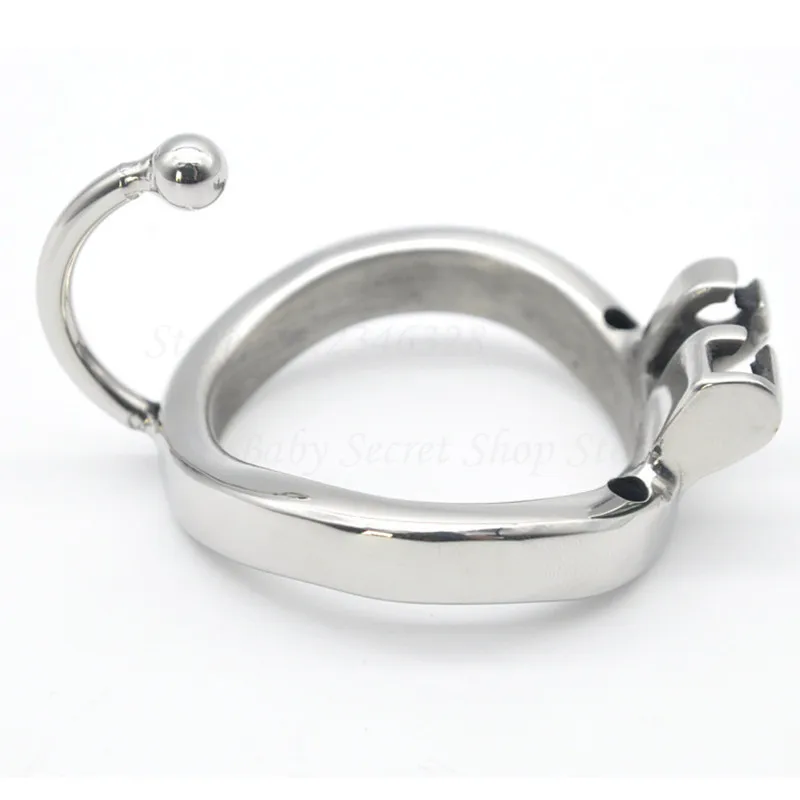 Stainless Steel Stealth Lock Male Chastity Device with Anti-Shedding Ring Urethral Catheter,Cock Cage with Base Arc Ring for Men