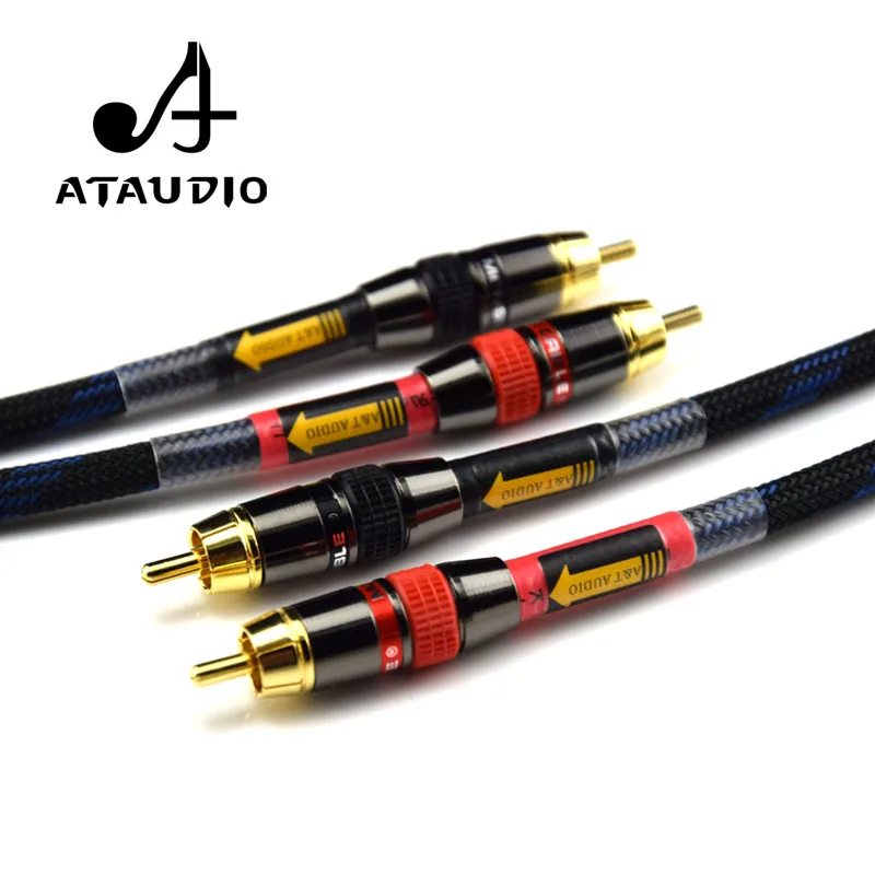 ATAUDIO Cable RCA Hifi de alta calidad, conector 4N OFC HIFI 2RCA macho