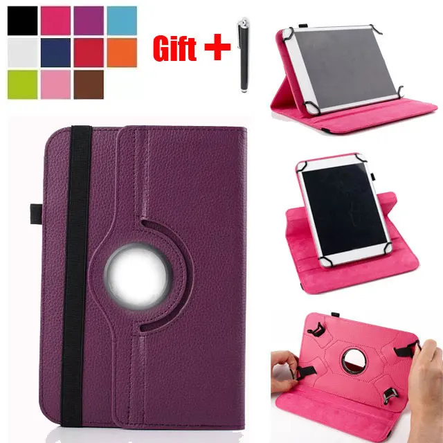 

2in1 360 Rotating Universal PU Leather Stand Case Cover For Visual Land Prestige Elite 10QL /10QS 10.1 inch Tablet + Stylus