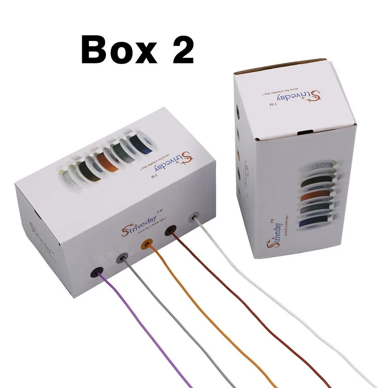  50m/box 164ft 26AWG Flexible Stranded Silicone Wire Cable 5 color Mix box 1/box 2 package Electrica