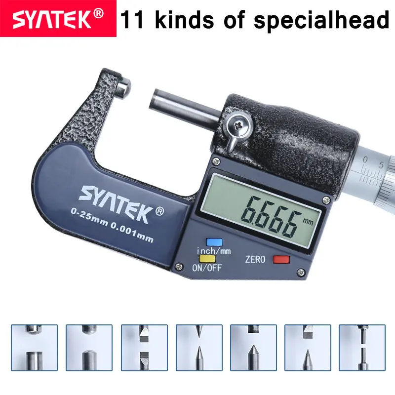 Syntek 0 001 мм электронный цифровой внешний микрометр 25 специальные измерительные