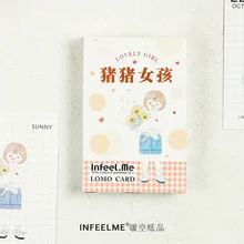 Девочка 28 шт \ LOMO карточка ручная работа Милая креативная забавная поздравительная открытка пустая открытка для сообщений мини-открытка набор канцелярских принадлежностей для студентов