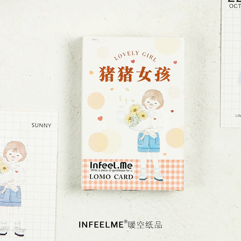 

Girl 28Pcs \ LOMO card DIY cute creative fun greeting card blank message card mini postcard student stationery office supplies