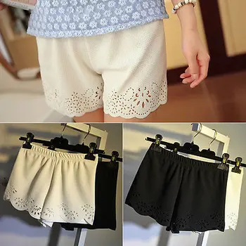 

Casual Shorts Elastic Shorts Black White Fashion Women Hot Summer