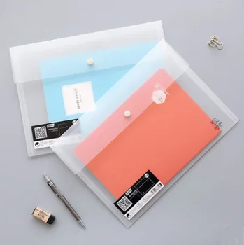 

A4 presentation filing products document bag elastic closure folder press-button file bag office supplies receipt bag 4pcs/pkg