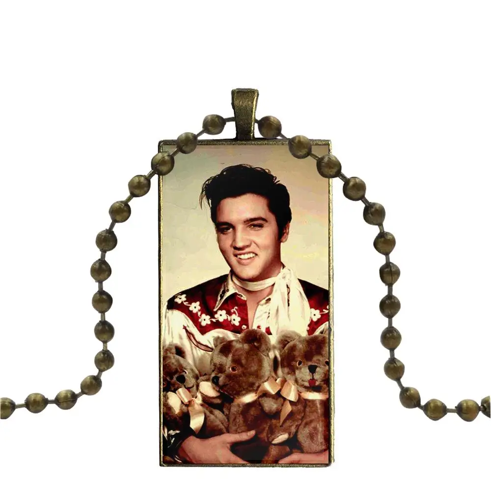 Ожерелье Модное Длинное Ожерелье с прямоугольное ожерелье ювелирные изделия для женщин мужчин кантри музыка Элвиса Пресли