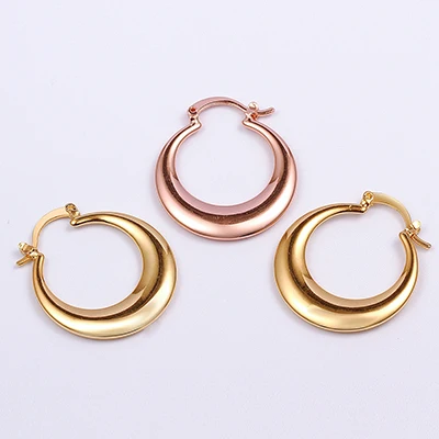 400 K gold moon shape hoop earrings (8)