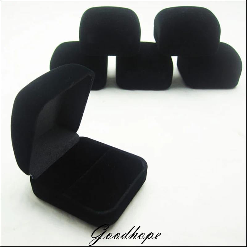 Качественное плюшевое черное бархатное обручальное кольцо Роскошный подарок шкатулка для ювелирных изделий Лот из 120 шт. держатель для ушных колец для хранения чехлов