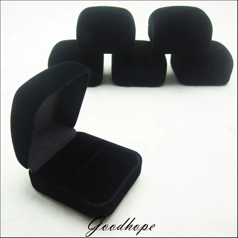 Quality Plush Black Velvet Engagement Wedding Ring Deluxe Gift Jewelry
