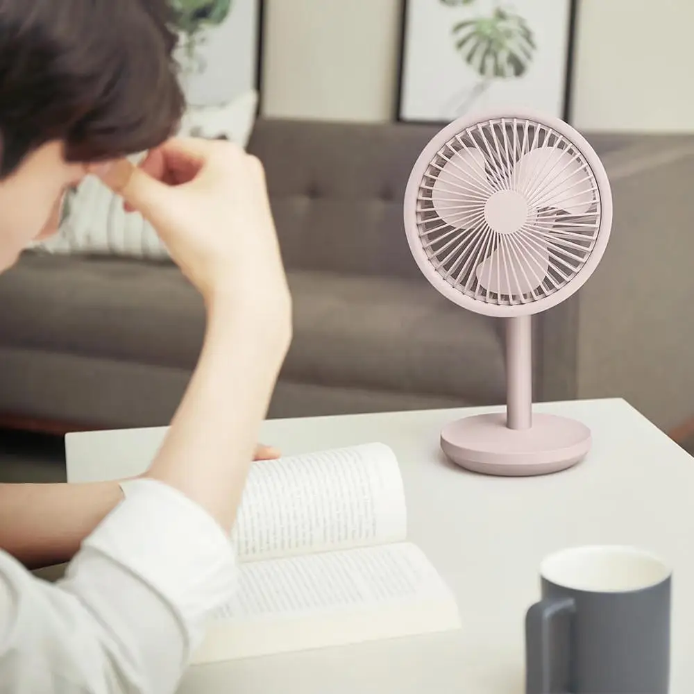 

Xiaomi Mijia SOLOVE Desktop Swing Head Fan with base F5 Charging 3 Wind Speed Options Front Mesh Removable Rechargeable For Home
