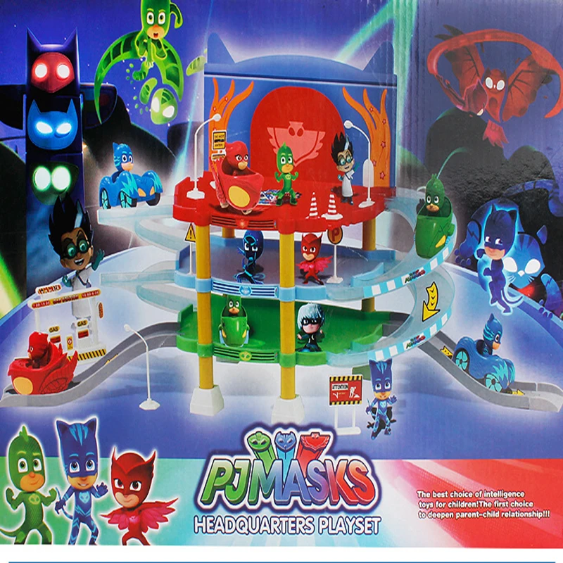 PJ Masks Super Pigiamini Quartier Generale Pista Set NUOVO