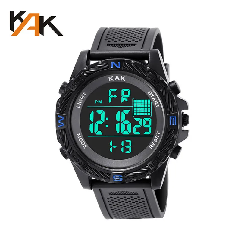

Fashion Military Sports Men's Watch Digital Display Waterproof Step Counter Clock Top Luxury Brand LED Male Wristwatches A5