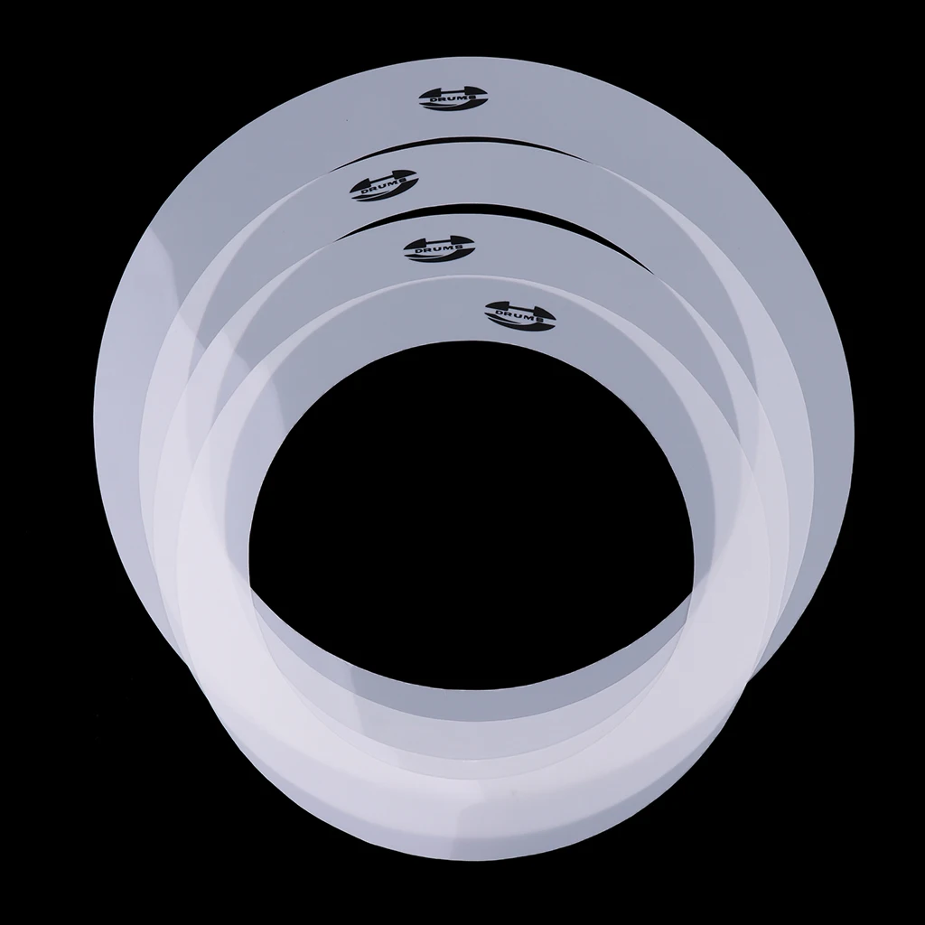 Perfeclan 4 Pack Drum Muffler Dampening Rings Tone Control 10'' 12'' 14'' 16'' for Drum Set Accessories 