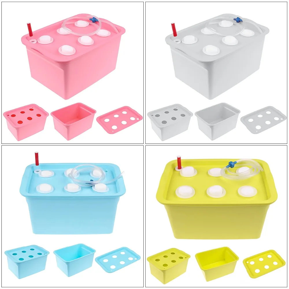 6 Holes Plant Site Hydroponic ABS Garden Pots Planters System Indoor Garden Cabinet Box Grow Kit Bubble Nursery Pots 6 Holes Plant Site Hydroponic ABS Garden Pots Planters System Indoor Garden Cabinet Box Grow Kit Bubble Nursery Pots