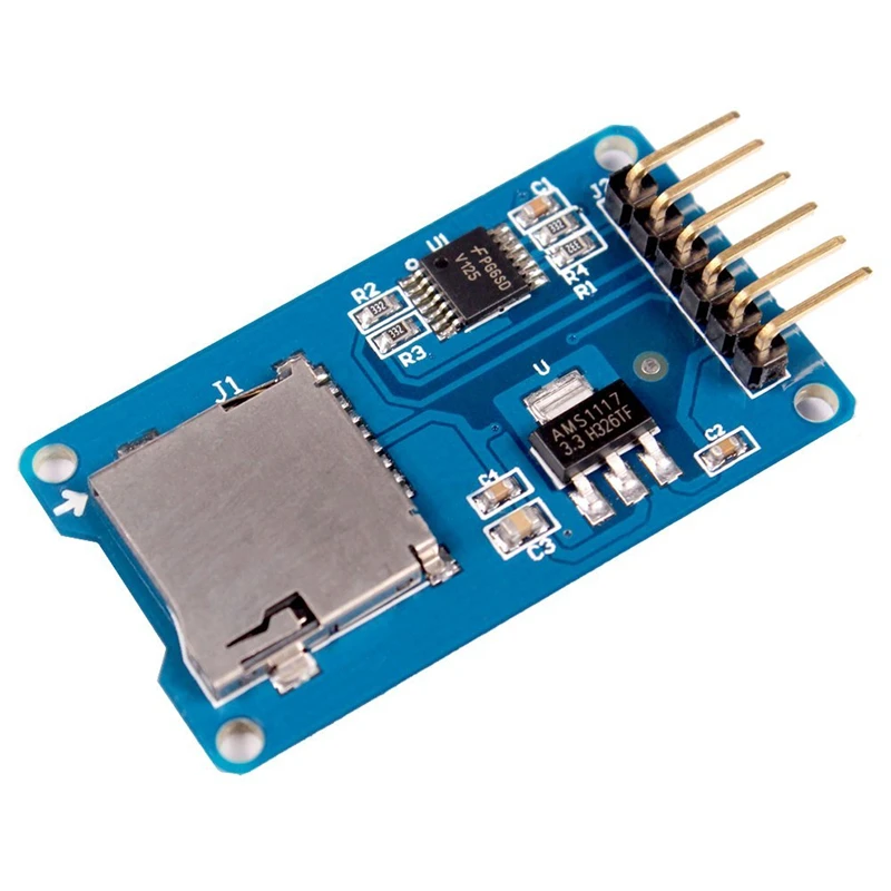 Модуль считывания карт Micro SD Mini TF интерфейсы SPI с чипом преобразователя уровня для