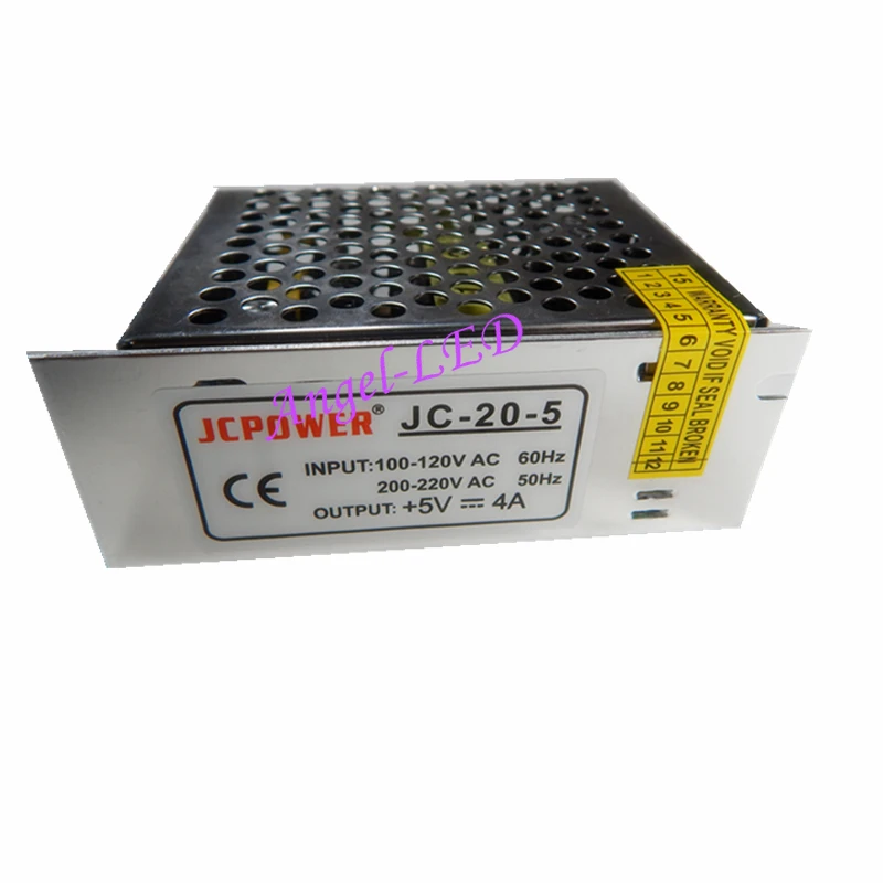 

free shipping 5V 4A Switching Power Supply for WS2811 WS2812B ws2801 led strip light DC5V led power