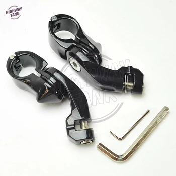 

32mm 1.25" Black Chrome Motorcycle Foot Rests Short Angled Adjustable Highway Peg Mount Kit case for Harley Honda Yamaha Suzuki