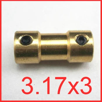 

30pcs/lot 3.17x3mm CNC Motor Jaw Copper Shaft Coupling 3.17mm to 3mm brass Coupler, model ship model airplane Motor connector