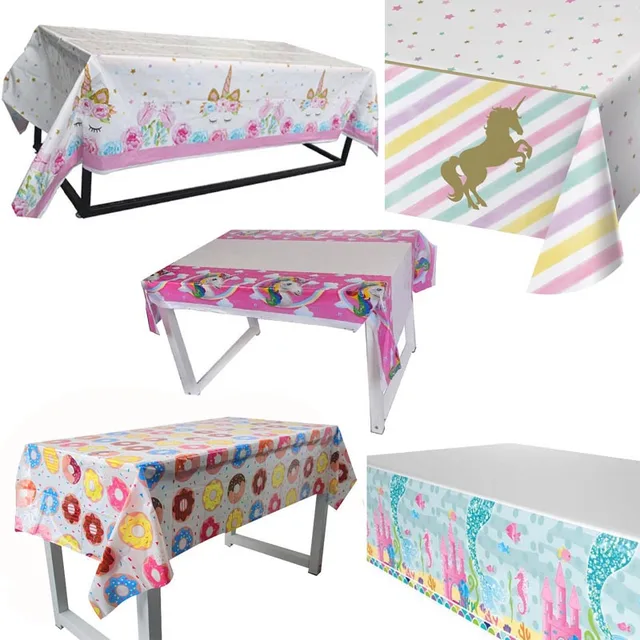 1 ピースリトルマーメイドユニコーンパーティーテーブルクロス誕生日パーティーの装飾かわいいテーブルカバー結婚式の洗礼用品