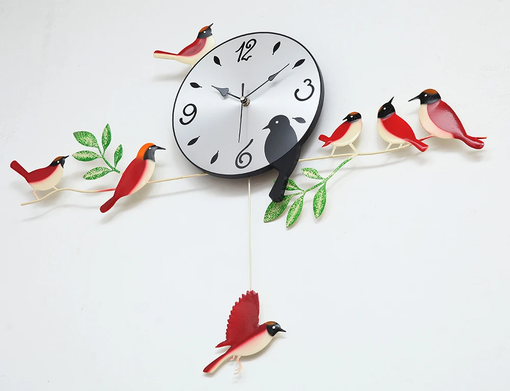 Настенные часы с птицей кварцевые часы Современный дизайн птицы уникальный подарок крафт times saat horloge murale reloj de pared zegar klock wanduhr