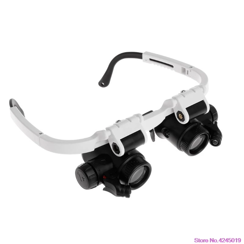 New Headband Magnifier with LED Light Head Mounted Magnifying Glasses 8X 15X 23X