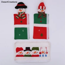 3 шт./компл. рождественские украшения Кухня холодильник микроволновая печь Ручка дверцы духовки ручка Ткань чехлы со снеговиками, дизайн