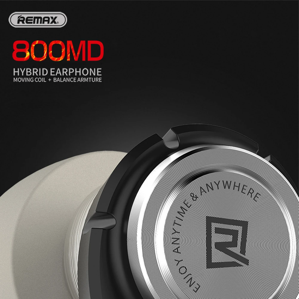 Наушники Remax RM 800MD Hybrid In Ear проводные 3 5 мм HIFI наушники с микрофоном для Iphone Samsung Xiaomi