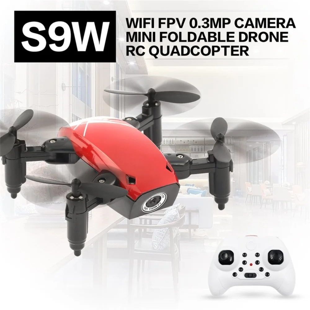 S9W складной RC Мини Дрон Карманный Дрон микро Дрон вертолет с wifi FPV 0.3MP камера 360 градусов