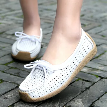 

2018 spring and summer new flat mother shoes Breathable fashion white shoes women