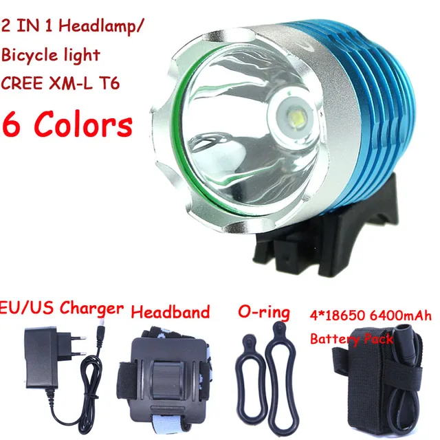 1800 Lumen Bright XML T6 LED Bike Light Headlamp Waterproof Bicycle Flashlight