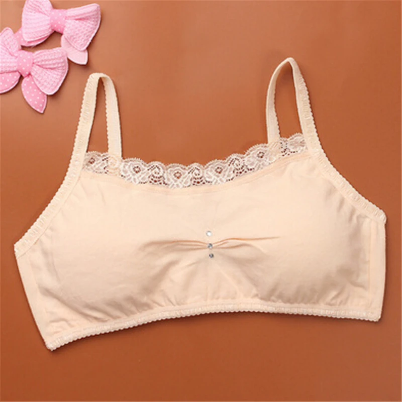 Бюстгальтер для девочек тонкий дышащий однотонный простой стиль подростков