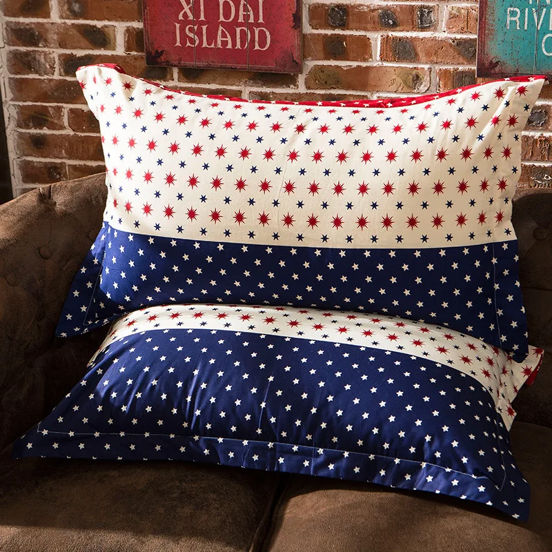 

1 Piece 48cm*74cm Cute Stars Printed Pillowcase 100% Cotton Pillow Case Cover For Bedroom Use XF626-6