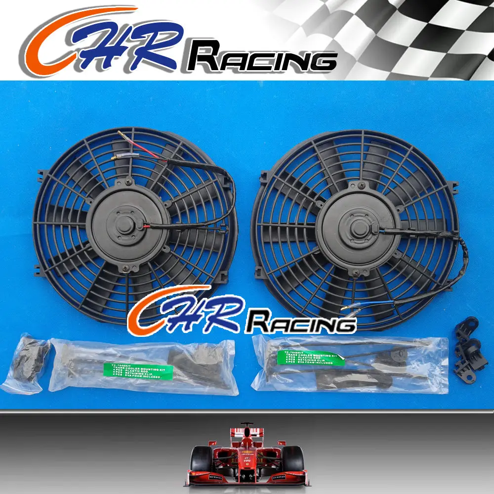 

Slim Radiator Cooling Thermo Fan & Mounting kit universal 2PCS 10 inch 12V brand new