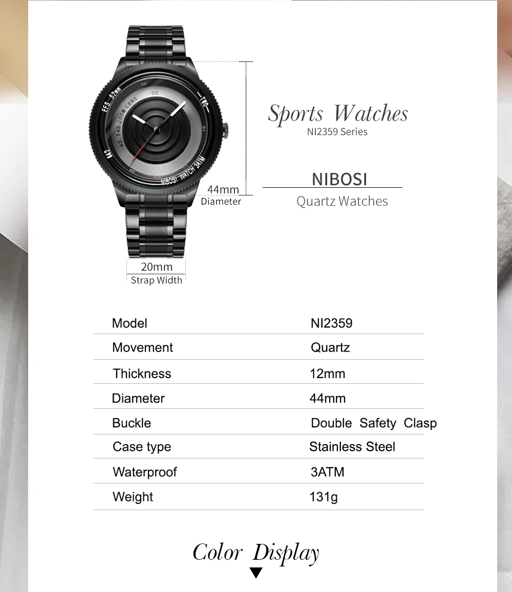 NIBOSI Men Watches 2019 Luxury Brand Waterproof Analog Wrist Watch Men Full Steel Black CreativeSports Male Clock Montre Homme  (6)