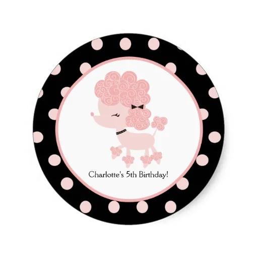 

3.8cm French Poodle Favor Sticker